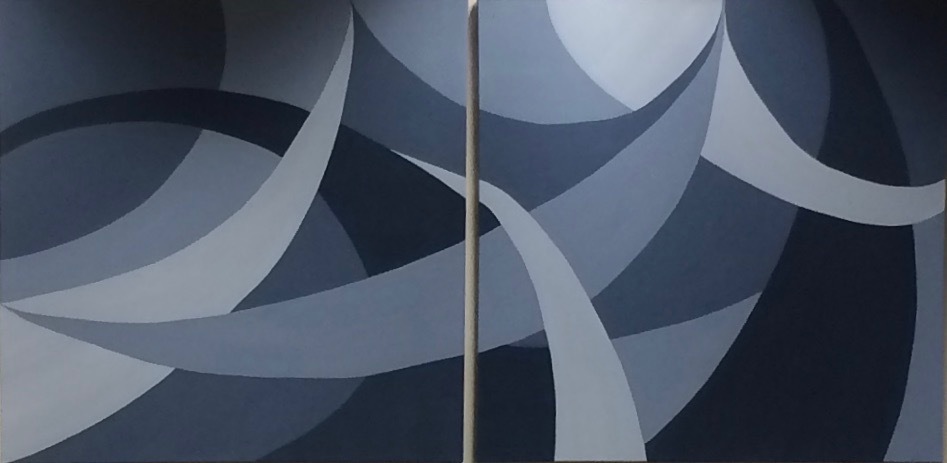 Shades of Gray I, II-36x72 diptych-acrylic on canvas-Regina Petrecca