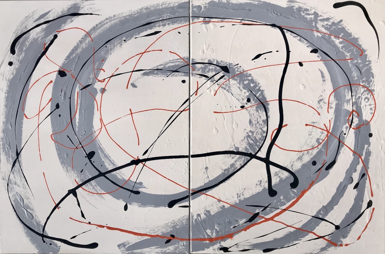 Swirl I, II-24x36 diptych-acrylic on canvas-Regina Petrecca