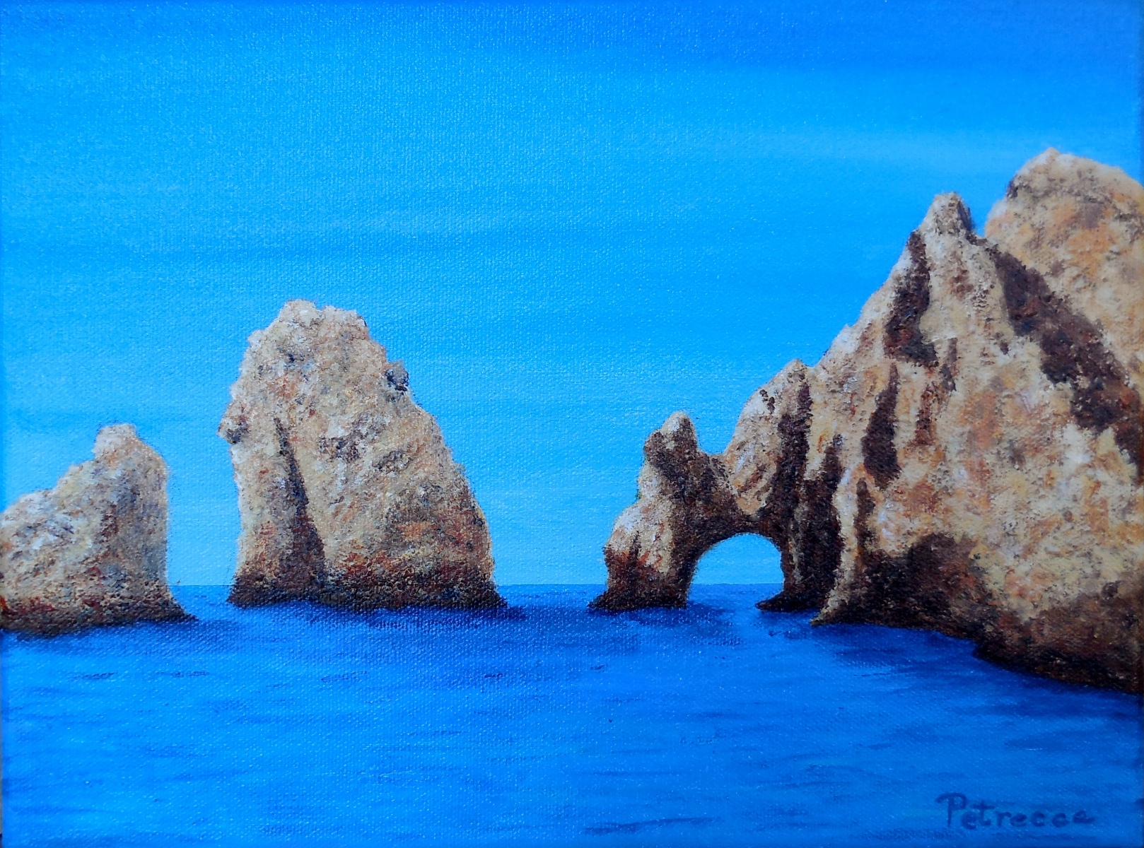 Los Arcos, Cabo San Lucas-9x12-acrylic on canvas-Regina Petrecca
