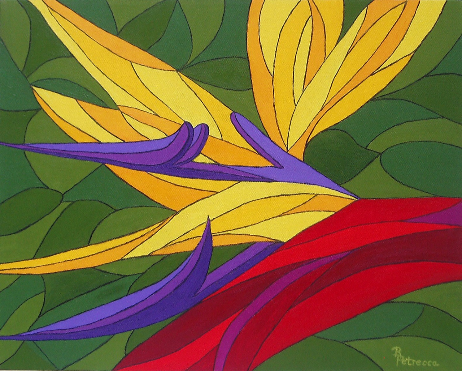 Bird of Paradise-16x20-acrylic on canvas-Regina Petrecca