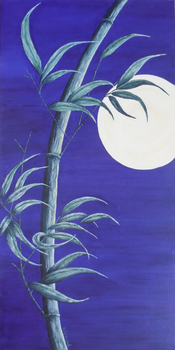 Moonlit Bamboo-15x30-acrylic on canvas-Regina Petrecca
