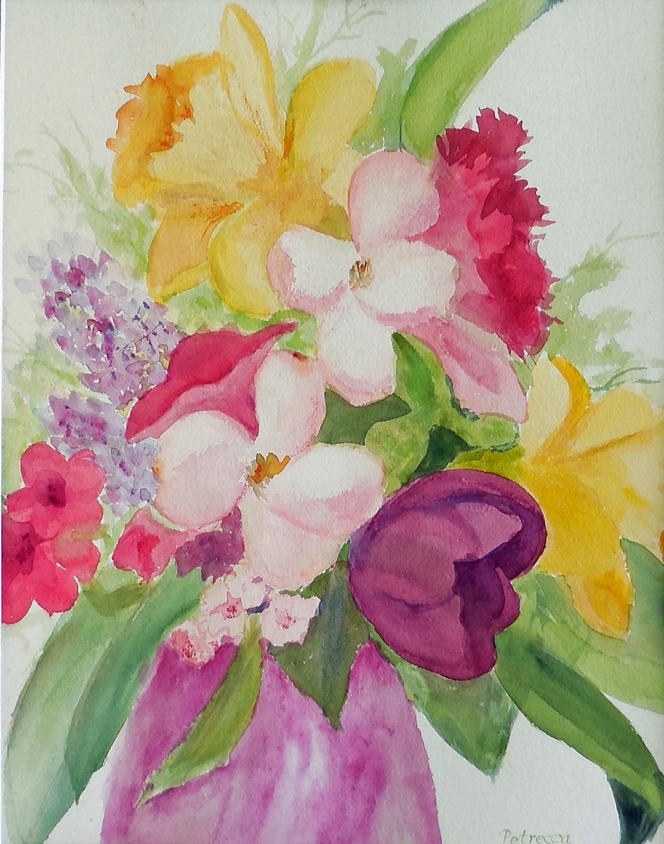 Spring Bouquet-16x20-watercolor on paper-Regina Petrecca