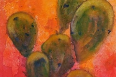 Prickly Pear Cactus-16x20-watercolor on paper-Regina Petrecca