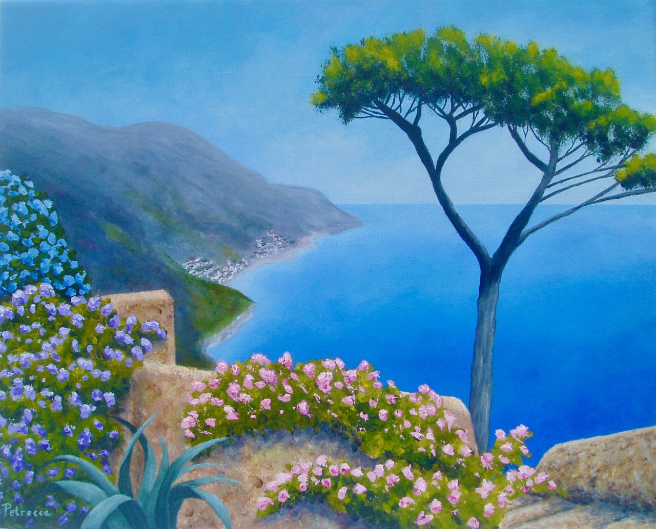 Amalfi Coast, View From Ravello-16x20-acrylic on canvas-Regina Petrecca