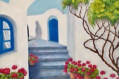 Santorini-16x20-oil on canvas-Regina Petrecca