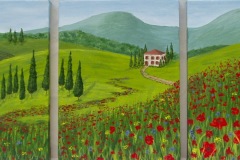 Tuscan Triptych-12x18 triptych-acrylic on canvas-Regina Petrecca