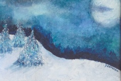 Winter Night-16x20-watercolor on canvas-Regina Petrecca