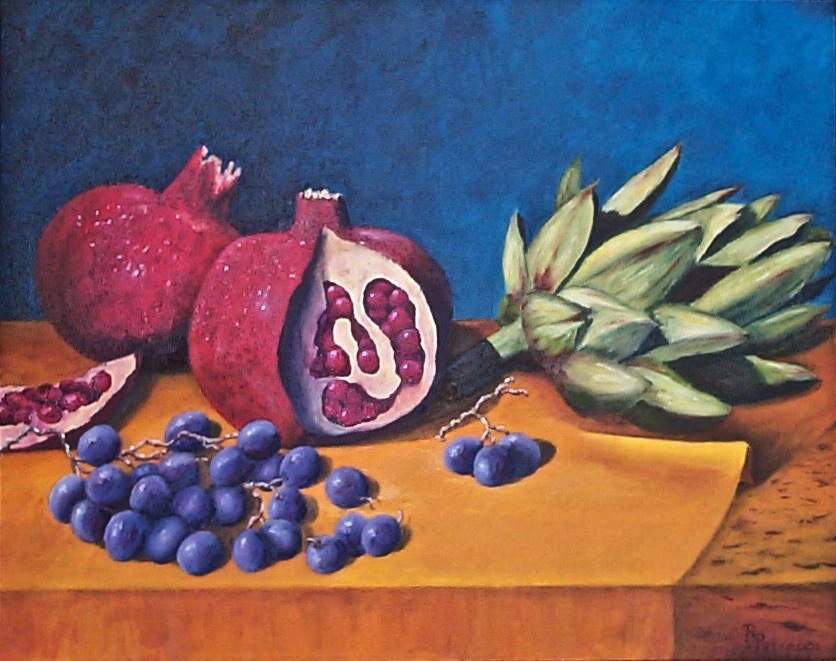 Still Life With Pomegranates-16x20-oil on canvas-Regina Petrecca