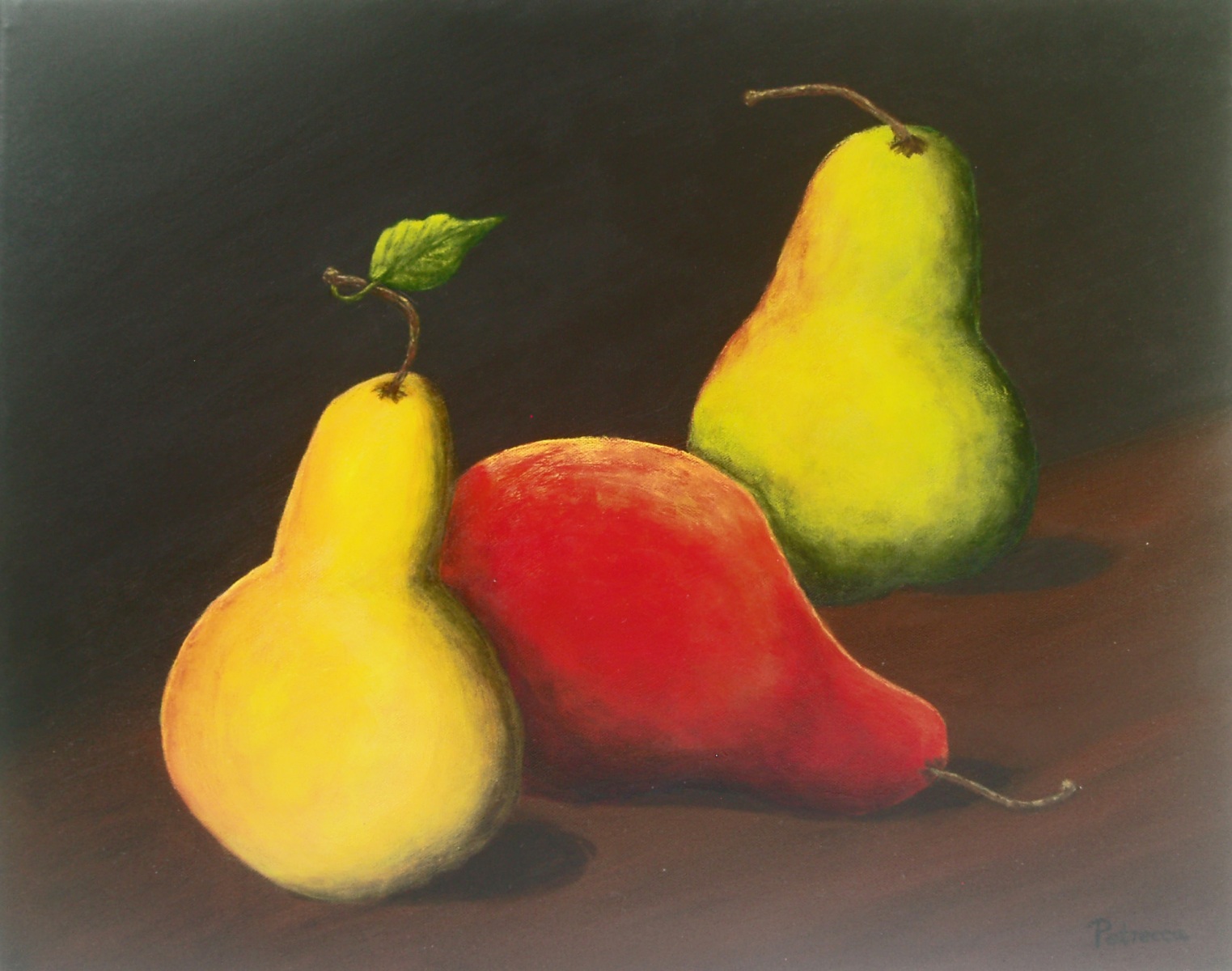 Still Life with Pears-16x20-acrylic on canvas-Regina Petrecca